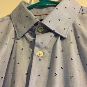 Zara Slim Fit Blue Button Down with Design Men's S
